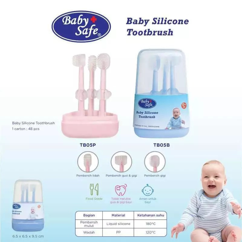 BABY SAFE BABY SILICONE TOOTHBRUSH TBO5 P/B