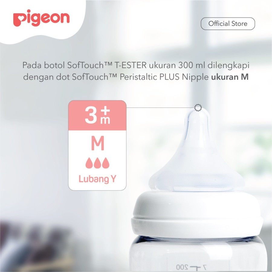 Tododo - PIGEON BOTOL T-ESTER WN 300ML W/P PLUS NIPPLE - LIGHT GREEN