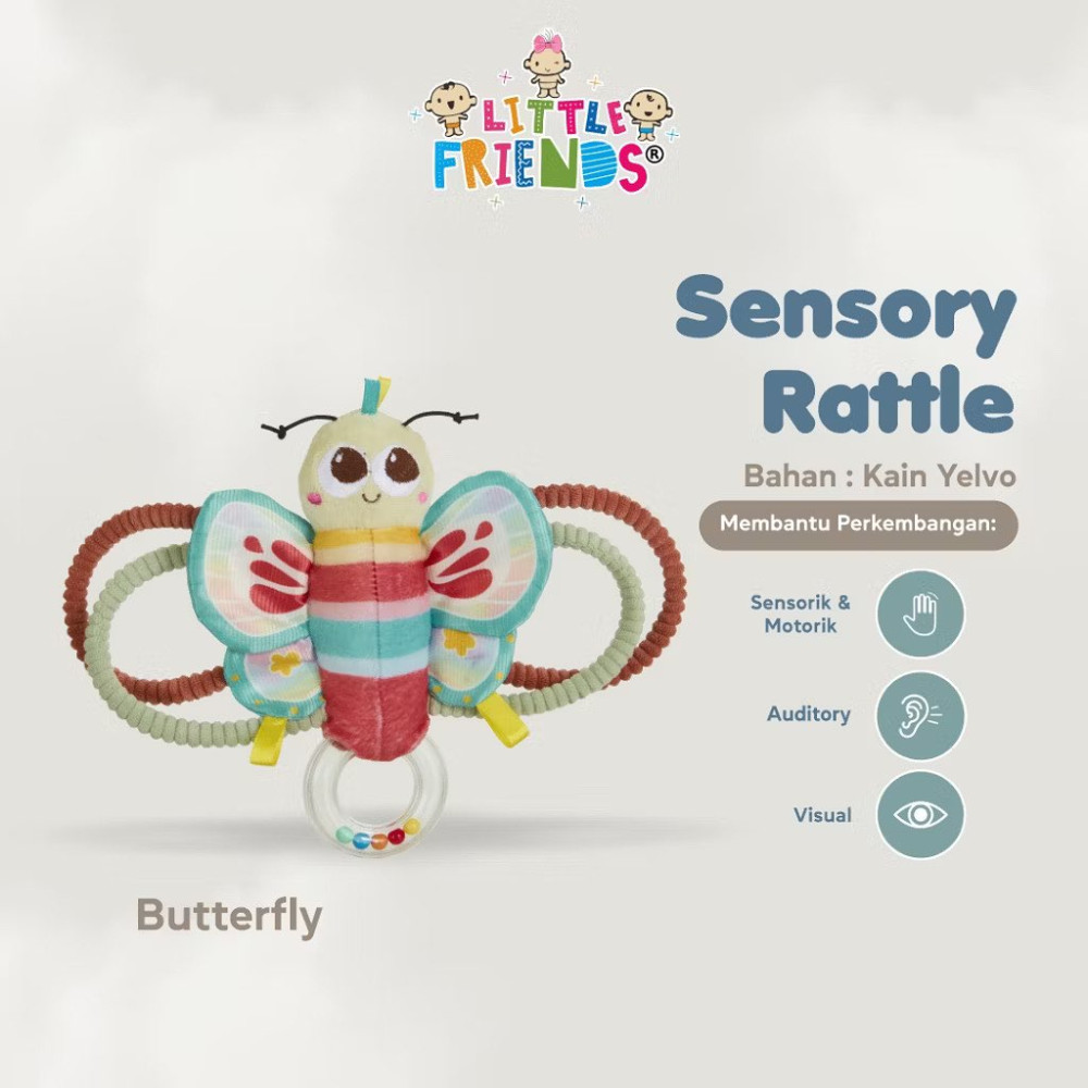 LITTLE FRIENDS SENSORY RATTLE ACTIVITY BUTTERFLY LFS6120