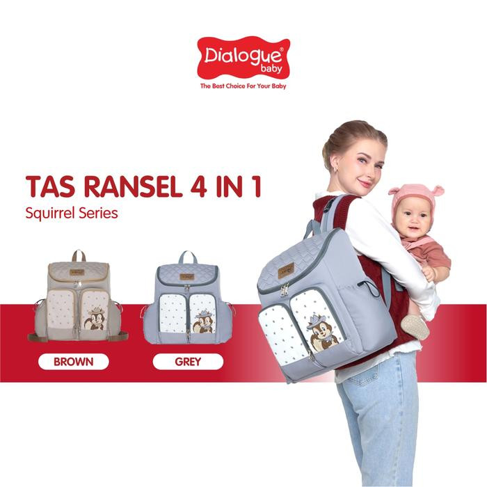 DIALOGUE TAS BAYI RANSEL 4IN1 SQUIRREL BROWN DGT 7338
