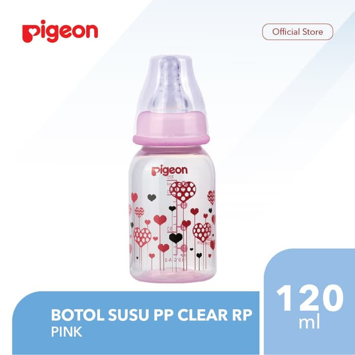 PIGEON BTL PP CLEAR 120ML PINK W S-TYPE PR010809