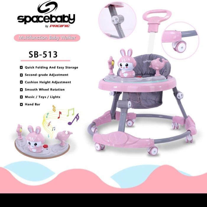 SPACEBABY BABY WALKER SB-513 PINK