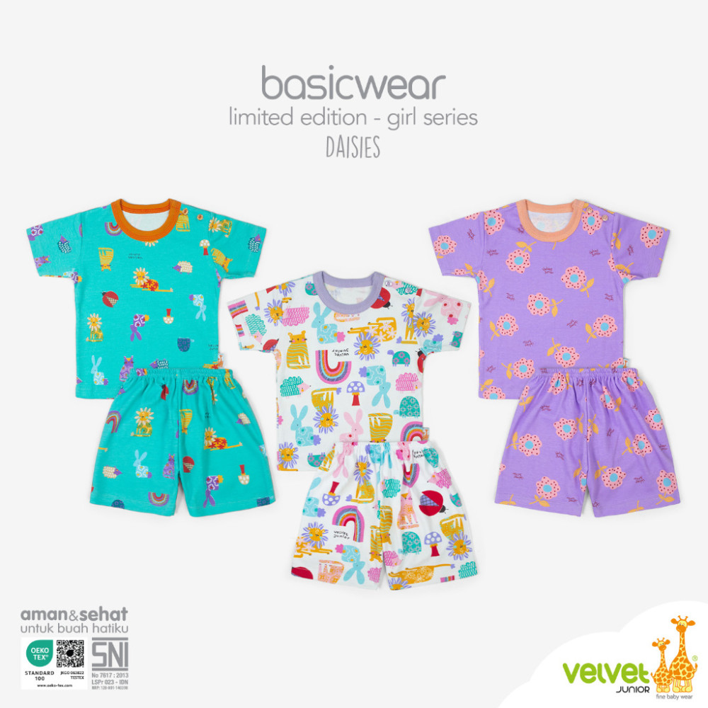 VELVET SETELAN KP PENDEK XXL DAISIES