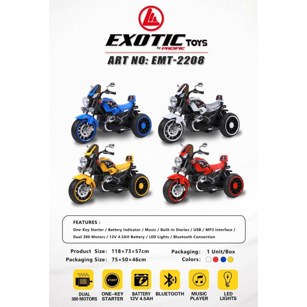 EXOTIC MOTOR AKI RECHARGEABLE EMT-2208 BLUE