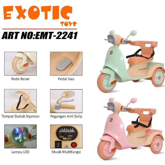 EXOTIC RECHARGEABLE MOTORCYCLE EMT-2241 (REMOT) WHITE