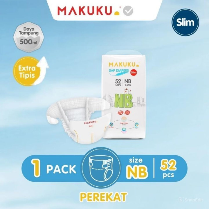 MAKUKU AIR DIAPERS SLIM TAPE NB52