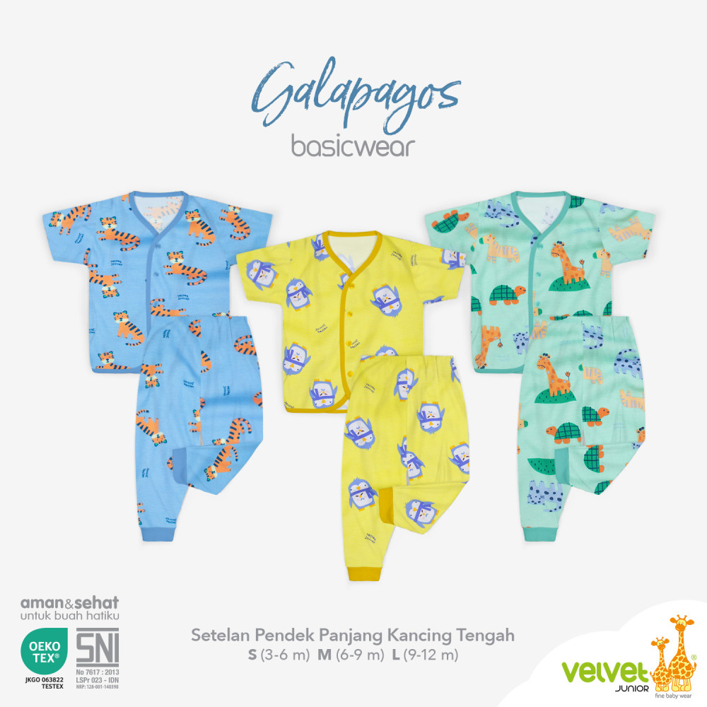 VELVET SETELAN KANCING TENGAH PENDEK+CELANA PANJANG S GALAPAGOS