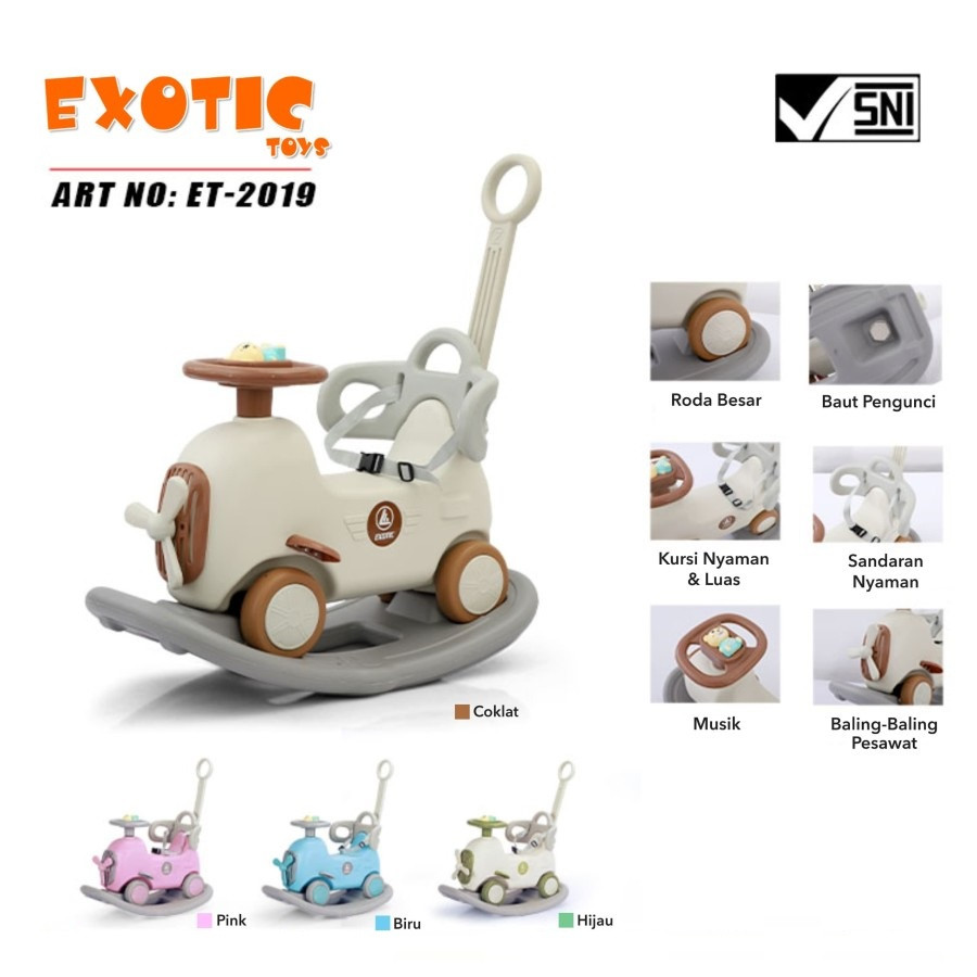 EXOTIC RIDE ON ET-2019 3IN1 CAR BROWN