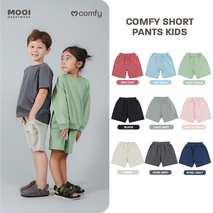 MOOI COMFY SHORT PANTS KIDS STEEL BEIGE-M