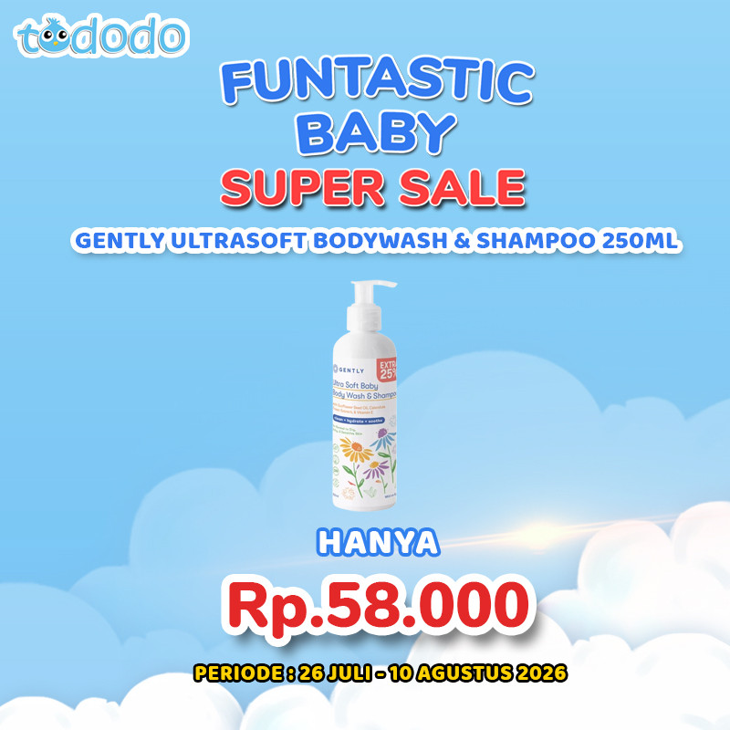 GENTLY ULTRASOFT BODYWASH & SHAMPOO 250ML