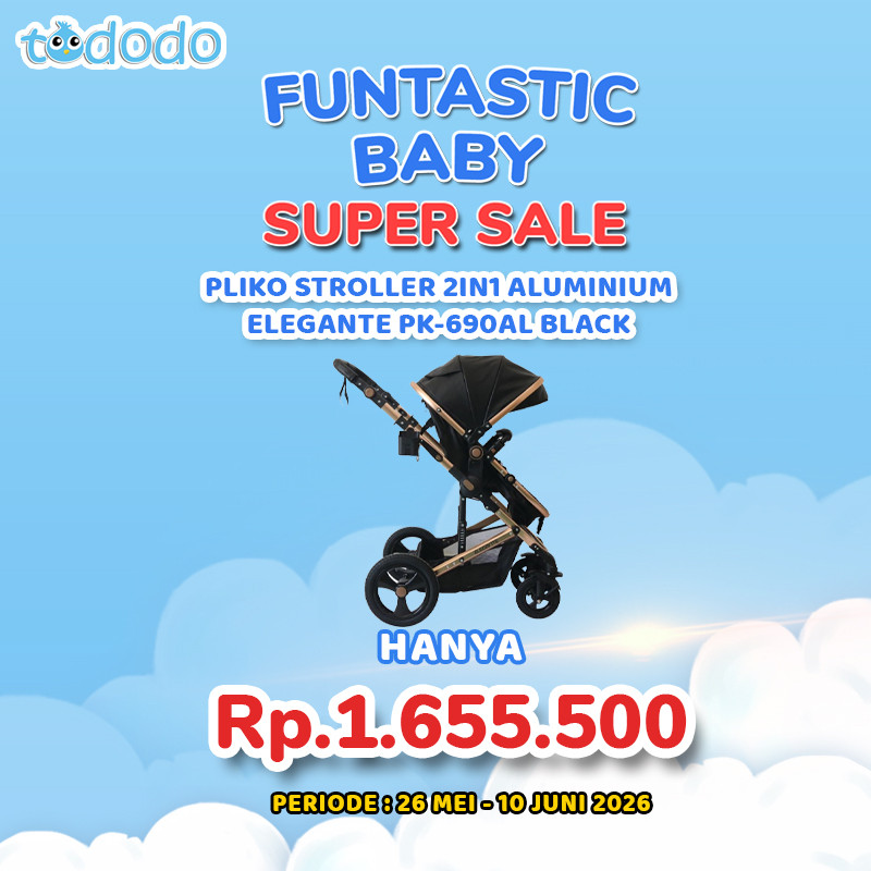 PLIKO STROLLER 2IN1 ALUMINIUM ELEGANTE PK-690AL