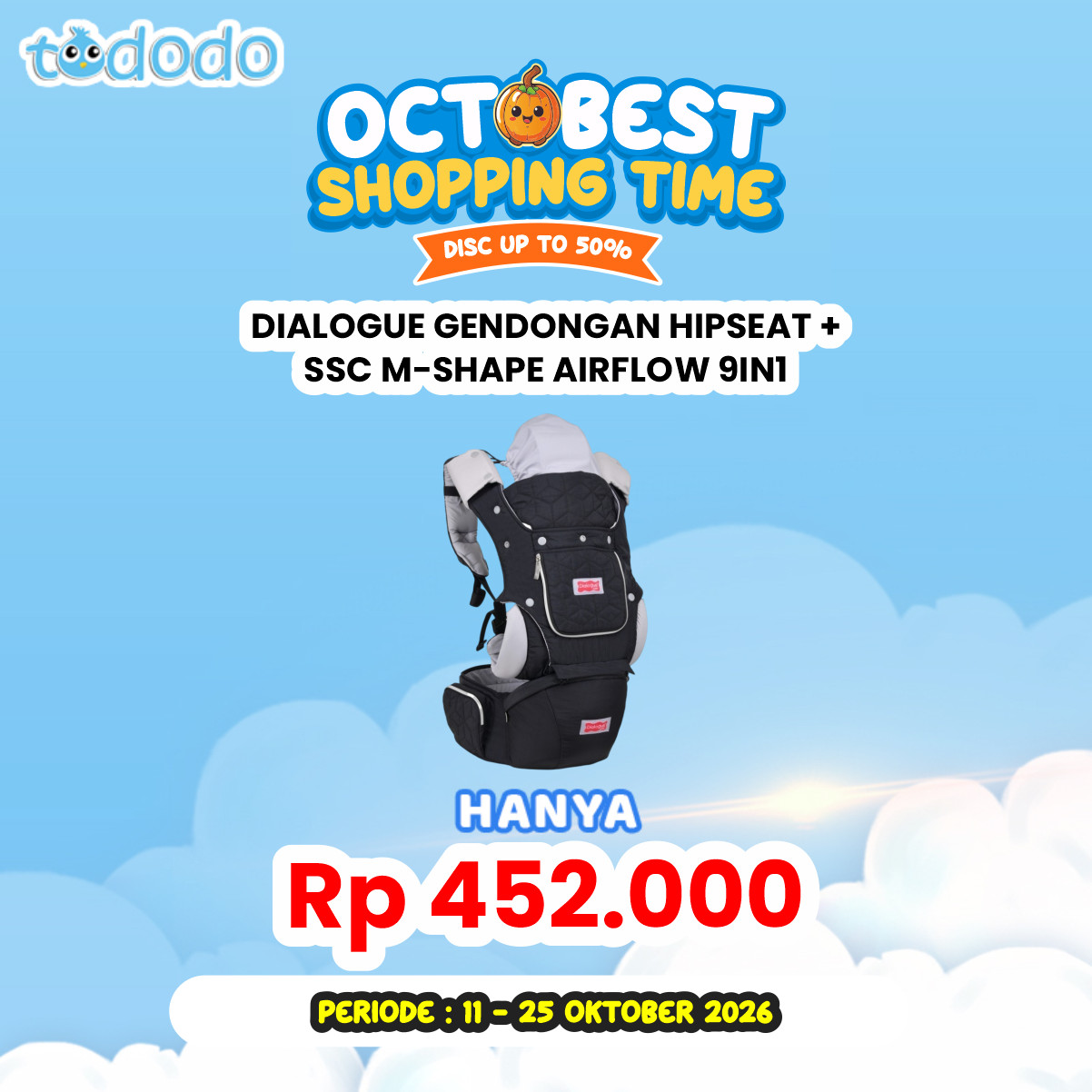 DIALOGUE GENDONGAN HIPSEAT + SSC M-SHAPE AIRFLOW 9IN1