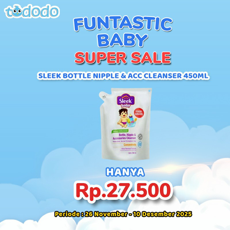 SLEEK BOTTLE NIPPLE & ACC CLEANSER 450ML