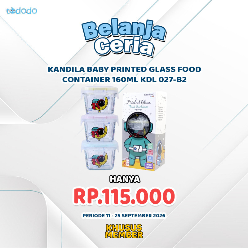 KANDILA BABY PRINTED GLASS FOOD CONTAINER