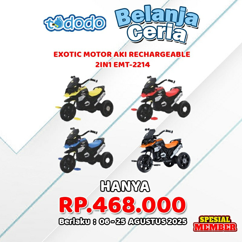 EXOTIC MOTOR AKI RECHARGEABLE 2IN1 EMT-2214