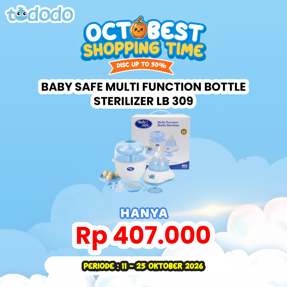 BABY SAFE MULTI FUNCTION BOTTLE STERILIZER LB 309