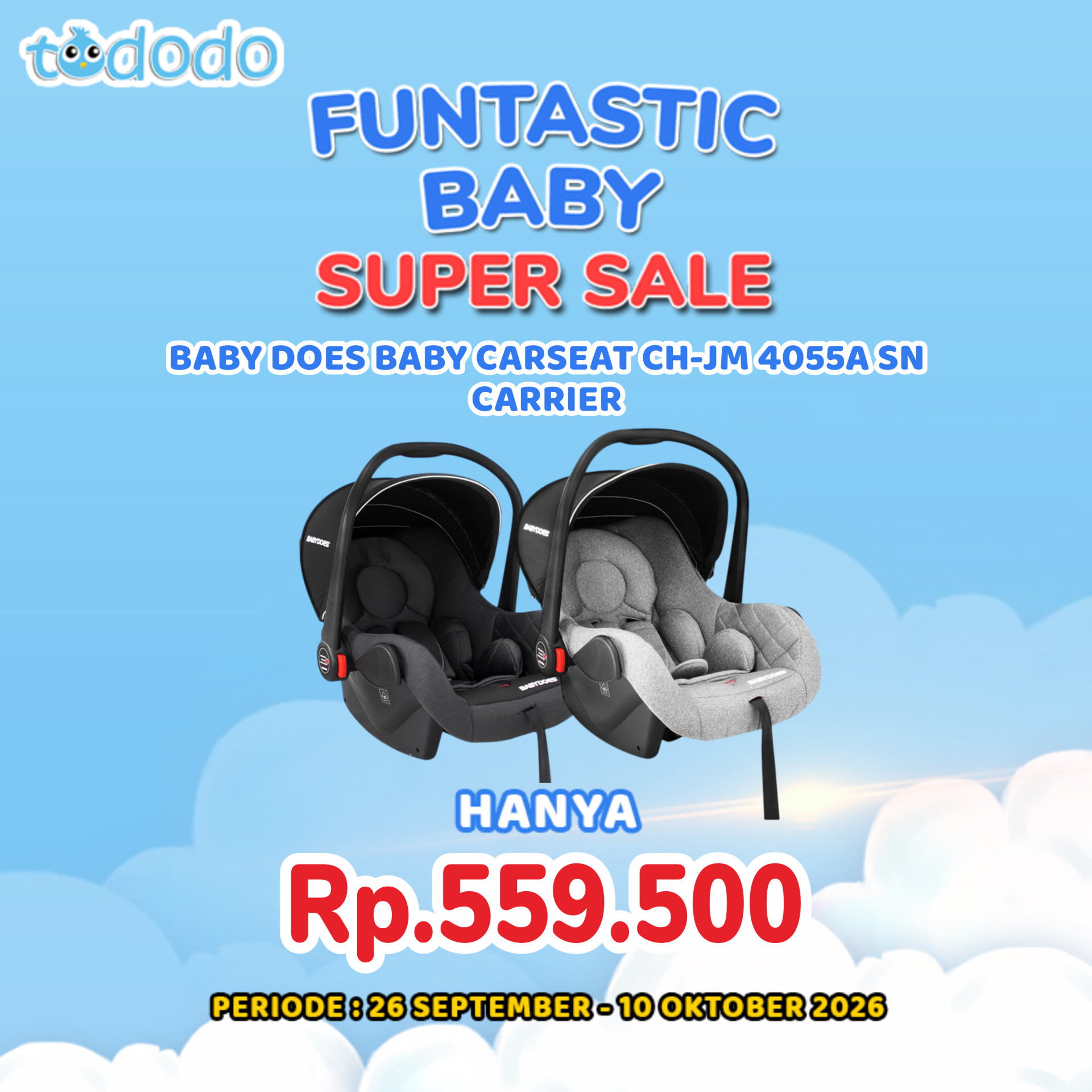 BABY DOES BABY CARSEAT CH-JM 4055 SN CARRIER